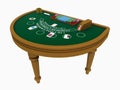 Blackjack table isolated on white background