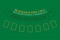 Blackjack table. top view Royalty Free Stock Photo
