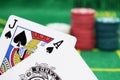 Blackjack winning cards. Casino games. Royalty Free Stock Photo