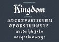 Blackletter gothic script hand-drawn font. Royalty Free Stock Photo