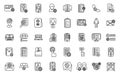 Blacklist icons set outline vector. Person account