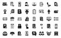 Blacklist icons set simple vector. Person account