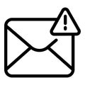 Blacklist important mail icon, outline style Royalty Free Stock Photo