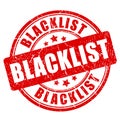 Blacklist rubber stamp Royalty Free Stock Photo