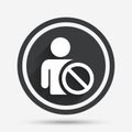 Blacklist sign icon. User not allowed symbol. Royalty Free Stock Photo