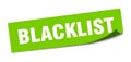 blacklist sticker. square isolated label sign. peeler