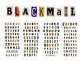 Blackmail/Ransom Anonymous Note Font Royalty Free Stock Photo