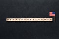 Blackout tuesday inscription on a black background. Black lives matter, blackout tuesday 2020 concept. unrest. rallies. brigandage Royalty Free Stock Photo