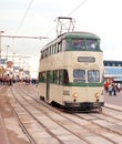 Blackpool Balloon Tram No 712 on the sea front 1990\'s