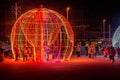 Blackpool Illuminations in red Royalty Free Stock Photo