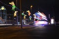 Blackpool Illuminations with a speeding tram