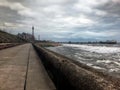 Blackpool promenade with the tower and pier in the distance Royalty Free Stock Photo