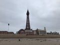 Blackpool Tower and Central Pier Ferris Wheel, Lancashire, England, UK Royalty Free Stock Photo