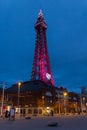 Blackpool Tower illuminated, Lancashire, UK Royalty Free Stock Photo