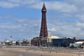 Blackpool Tower seen from Central Pier Royalty Free Stock Photo