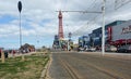 Blackpool Tower, tramlines & seafront. UK