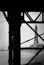 Blackpool Tower view from under a pier Royalty Free Stock Photo