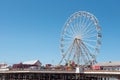 BLACKPOOL, UK, JUNE 30 2019: A photograph documenting the ferris wheel on the Central Pier at Blackpool