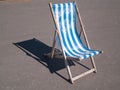 Blackpool vintage wooden deck chair blue and white