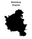 Blacksburg outline map Royalty Free Stock Photo
