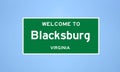 Blacksburg, Virginia city limit sign. Town sign from the USA. Royalty Free Stock Photo