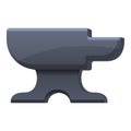 Blacksmith anvil tool icon, cartoon style