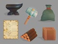 Blacksmith crafting tools and items