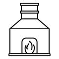 Blacksmith fireplace icon, outline style