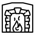 Blacksmith fireplace icon, outline style