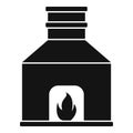 Blacksmith fireplace icon, simple style