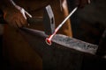 The blacksmith forge the hot metal Royalty Free Stock Photo
