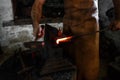 The blacksmith forge the hot metal Royalty Free Stock Photo