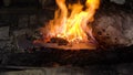 Blacksmith furnace with burning coals. Royalty Free Stock Photo