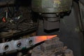 Blacksmith hammering hot iron Royalty Free Stock Photo