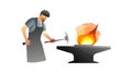 Blacksmith Hammering Hot Metal, Traditional Forging, vector design Generative AI Royalty Free Stock Photo