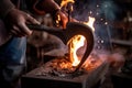 Blacksmith hand crafting. Generate Ai