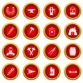 Blacksmith icon red circle set