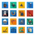 Blacksmith Icons In Colorful Squares Royalty Free Stock Photo