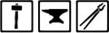Blacksmith icons - Hammer, anvil, tongue Royalty Free Stock Photo