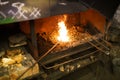 Blacksmith oven fire Royalty Free Stock Photo