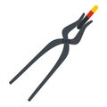 Blacksmith pincers icon isolated