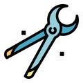 Blacksmith pliers icon color outline vector