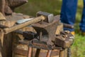 Blacksmith working place - hammers and the anvil