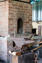 Blacksmith's Anvil and Forge in a Traditional Craft Workshop Royalty Free Stock Photo