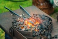 Blacksmith, smithy and blacksmith tools Royalty Free Stock Photo
