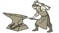 Blacksmith Striking Iron at Anvil Vector Art, vector design Generative AI Royalty Free Stock Photo