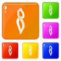 Blacksmith tong icons set vector color
