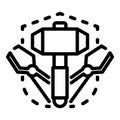 Blacksmith tools icon, outline style