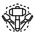 Blacksmith tools icon, outline style