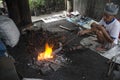 BLACKSMITH ON TRADITIONAL MARKET Royalty Free Stock Photo